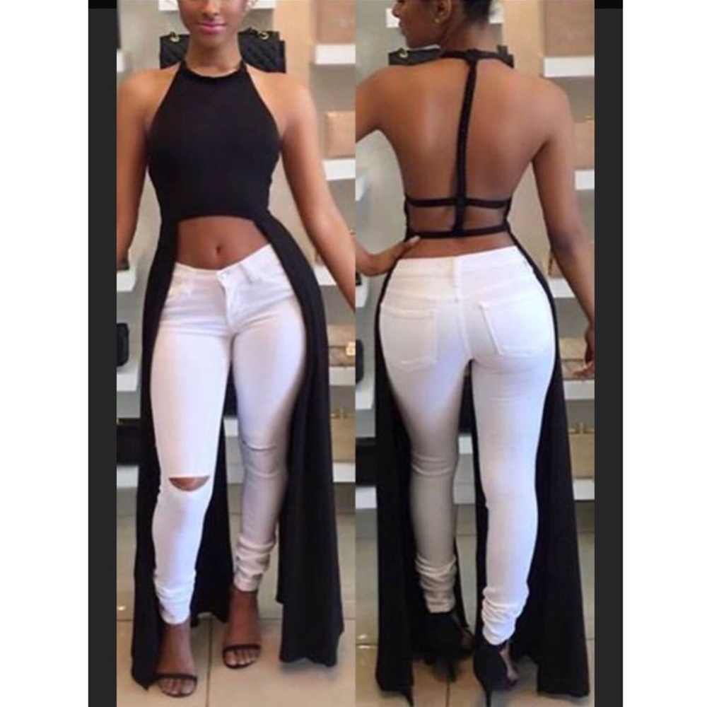 Black Crop Top w/ Panels